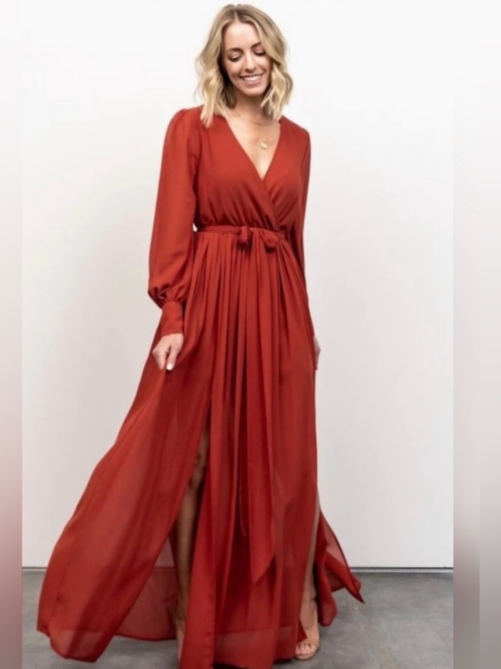 Baltic Born • NWT • Celine Maxi Dress • Rust • Size L
